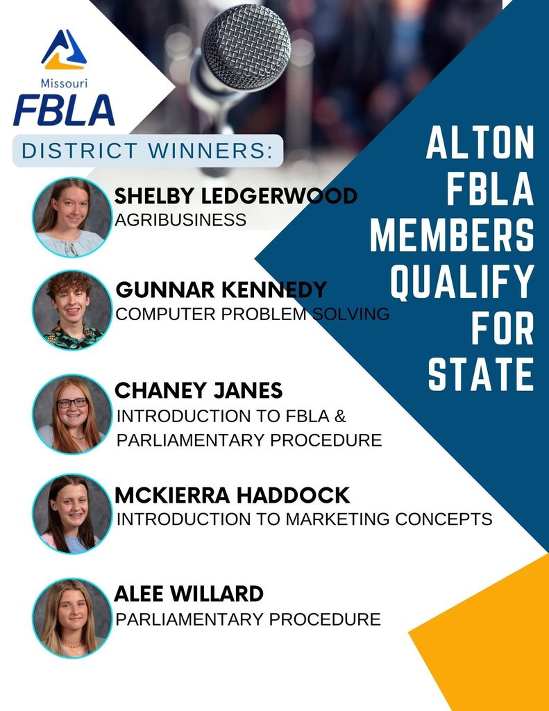 FBLA District Contest Winners